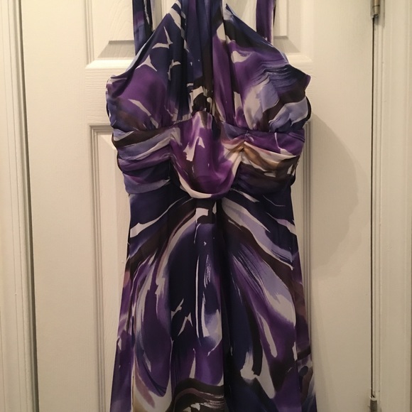 Purple Multicolor Georgette dress - Picture 1 of 3
